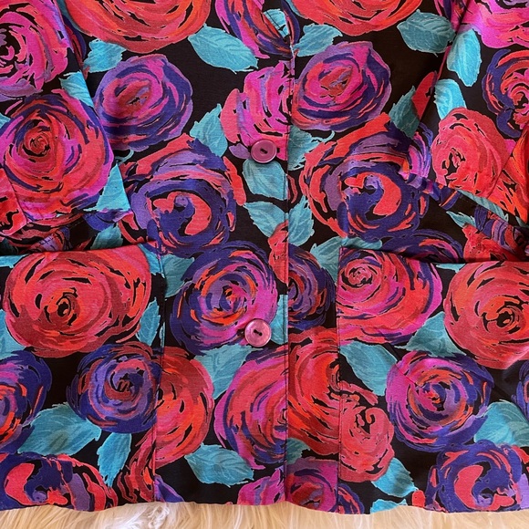 Vintage Michel Antoni Fall Floral Tulip Midi Skirt and Oversized Blazer set - Picture 8 of 16